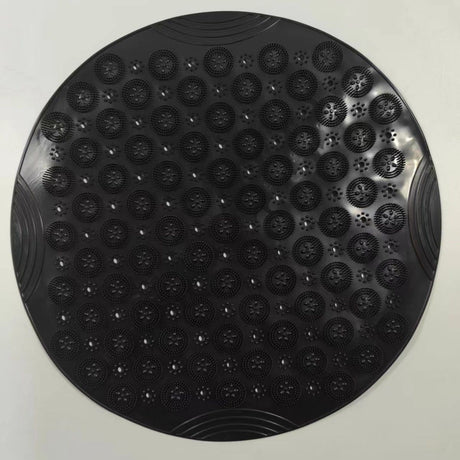 Black Round Non-Slip Massage Bath Mat 55×55cm