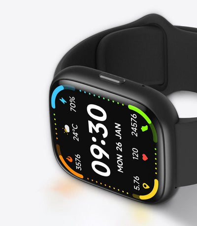 Black Unisex Health Monitoring Smart Watch with Call Function