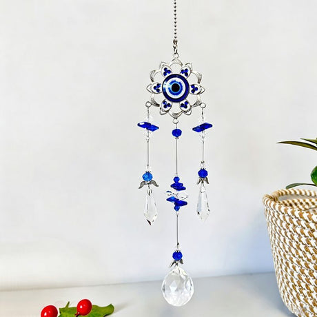 Blue Demon Eye Butterfly Crystal Pendant 3-Piece Set