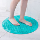 Blue Round Non-Slip Massage Bath Mat 30×30cm