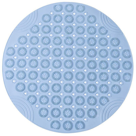 Blue Round Non-Slip Massage Bath Mat 55×55cm