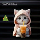 [VentStyle]BlueHoodieKitten+PinkMilkTeaKitten+BackpackPuppy-3-PieceSet