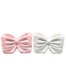 Bowknot Double‑Slot Toothbrush Storage Holder - Pink