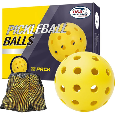 Durable Rose-Red Pickleballs 40-Holes 12-Pack (Color Box)