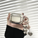 Electroplated solid color shell + 3 heart pendants AirPods 1/2