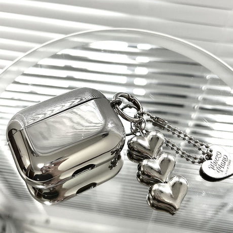 Electroplated solid color shell + 3 heart pendants AirPods Pro 2