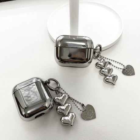 Electroplated solid color shell + 3 heart pendants AirPods Pro 2