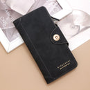 F309-12 Black Matte Long Wallet with Zipper and Magnet 2-Pack