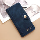 F309-12 Blue Matte Long Wallet with Zipper and Magnet 2-Pack