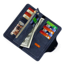 F309-12 Gray Matte Long Wallet with Zipper and Magnet 2-Pack
