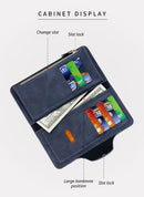 F309-12 Gray Matte Long Wallet with Zipper and Magnet 2-Pack