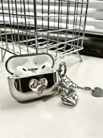 Floral Electroplated Case + 3 Heart Charms AirPods 3