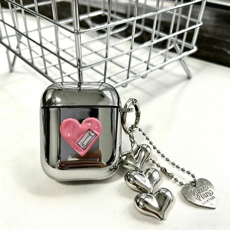 Floral Electroplated Case + 3 Heart Charms AirPods 4