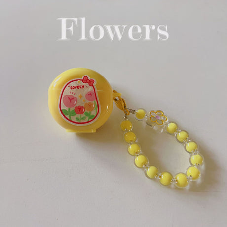 Floral patches + black base shell + colorful bracelet AirPods Pro 2