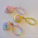 Floral patches + pink base shell + pink bracelet Apple AirPods 1/2