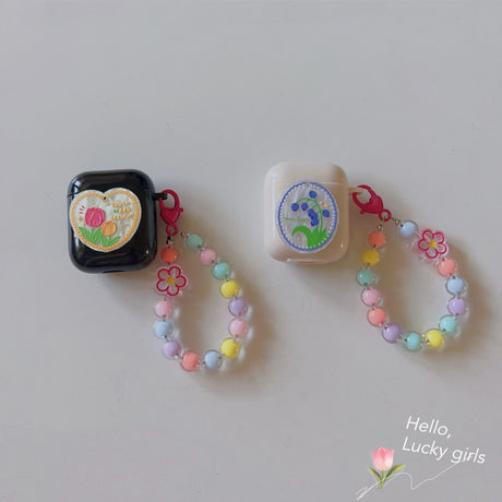 Floral patches + pink base shell + pink bracelet Apple AirPods 3