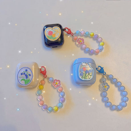 Floral patches + pink base shell + pink bracelet Apple AirPods Pro 2