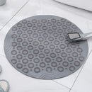 Gray Round Non-Slip Massage Bath Mat 30×30cm