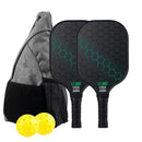 Green Pickleball Set with 2 Paddles-2 Balls And Triangular Carry Bag