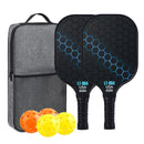 Green Pickleball Set With 2 Paddles-4 Balls And Gray Carrying Bag