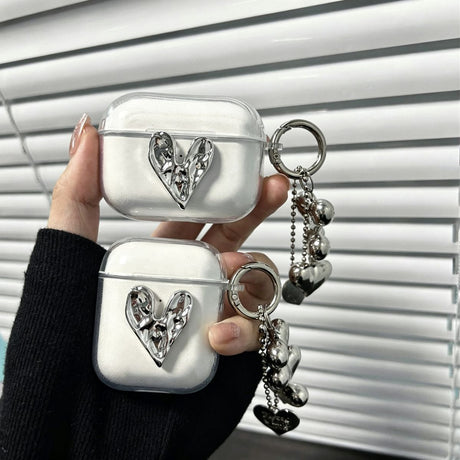 Irregular Heart Transparent Shell + Three Hearts Apple AirPods 4