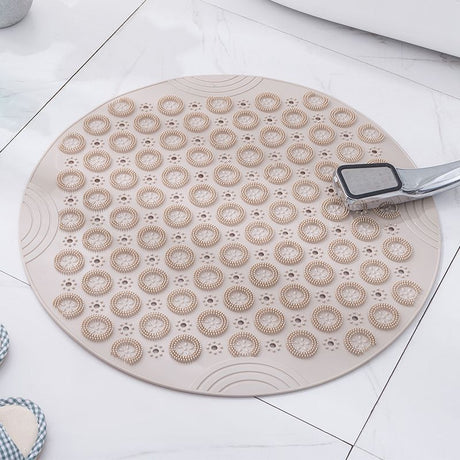 Ivory Round Non-Slip Massage Bath Mat 30×30cm
