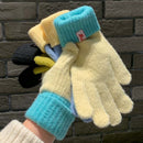Knit Gloves Rose Red
