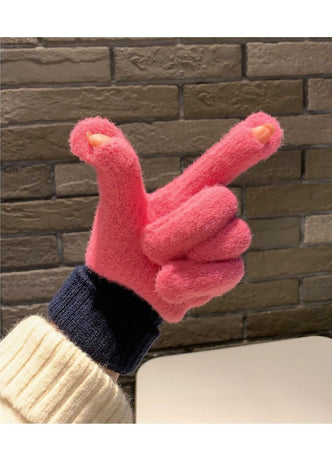 Knit Gloves Sky Blue