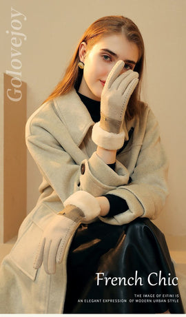Ladies Winter Warm Cashmere Gloves DY43 Moonlight Gray