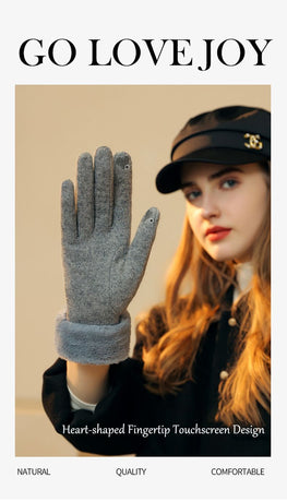 Ladies Winter Warm Cashmere Gloves DY50 Gray