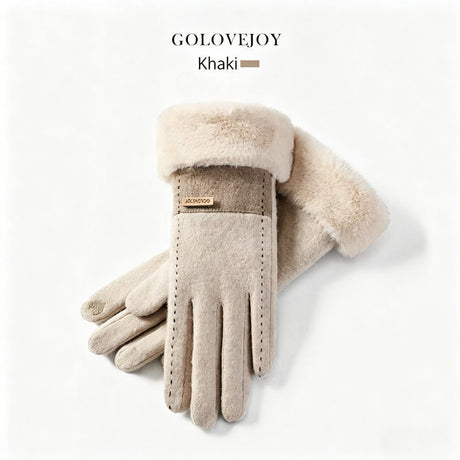 Ladies Winter Warm Cashmere Gloves DY50 Khaki