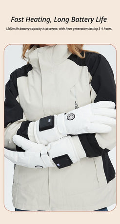 Outdoor Smart Heated Winter Gloves Black