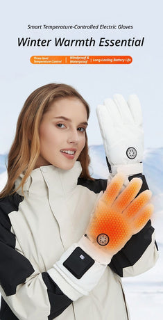 Outdoor Smart Heated Winter Gloves Black