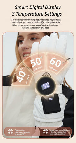 Outdoor Smart Heated Winter Gloves Black