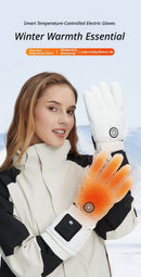 Outdoor Smart Heated Winter Gloves White
