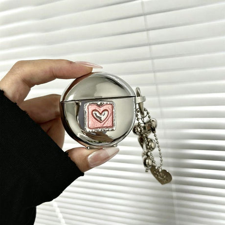 Pink Framed Heart Plated Case + 3 Heart Pendants AirPods Pro