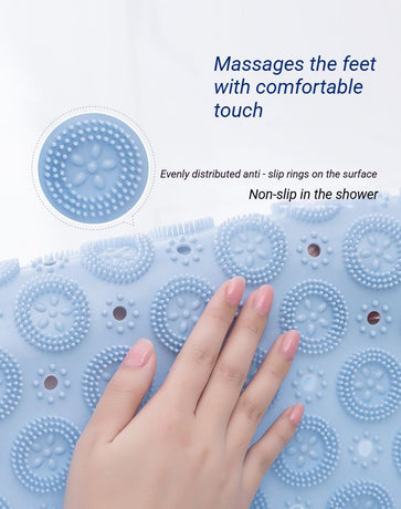 Pink Round Non-Slip Massage Bath Mat 55×55cm