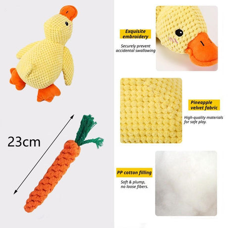 Squeaky White Goat and Squeaky Brown Puppy 2-Pack