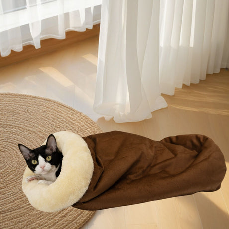 Universal Warm Pet Bed for Cats and Dogs Dark Brown