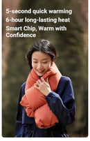 USB Heated White Duck Down Neck Warmer Black