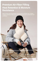 USB Heated White Duck Down Neck Warmer Black