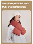 USB Heated White Duck Down Neck Warmer-Wine Red
