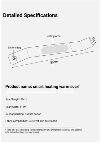 USB Rechargeable Graphene Heated Neck Warmer Gray