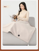 USB Washable Heated Shawl-No Power Bank Included-Apricot