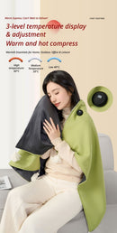 USB Washable Heated Shawl-No Power Bank Included-Green