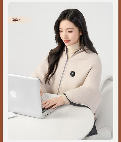USB Washable Heated Shawl-No Power Bank Included-Green