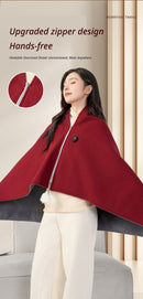 USB Washable Heated Shawl-No Power Bank Included-Red