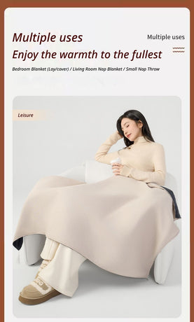 USB Washable Heated Shawl-No Power Bank Included-Red