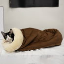 Warm Pet Bed for Cats and Dogs Upgraded Support Style Dark Brown