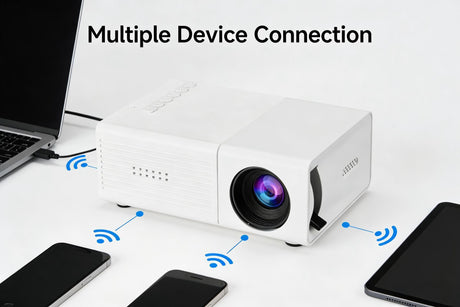 White M3S 1080P Mini Projector AU Plug Includes Manual